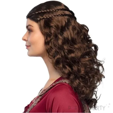 peruka party dlugie loki z warkoczami brazowy boland