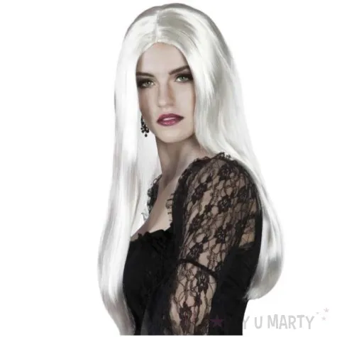 peruka party dlugie wlosy biale partytino