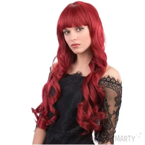 peruka party dlugie wlosy bordowe carnival toys