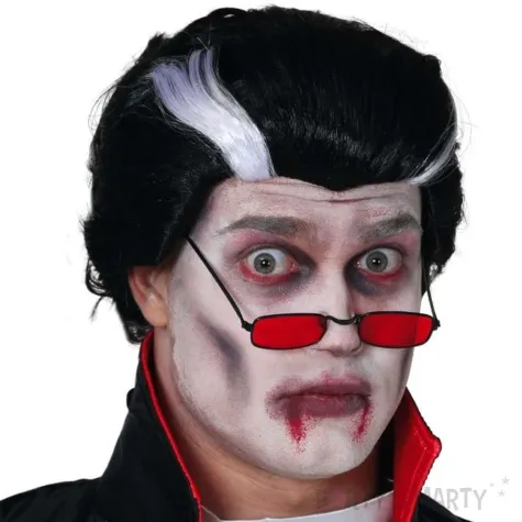 peruka party dracula wampir czarno biale guirca