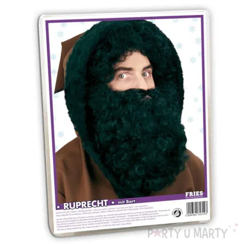 peruka party druid z dluga broda czarny fries