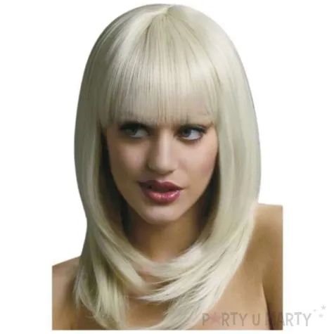 peruka party fever blondynka z grzywka blond smiffys