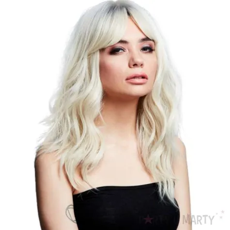 peruka party fever dlugie fale z grzywka blond smiffys