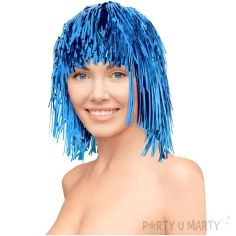 peruka party foliowa blue niebieska godan