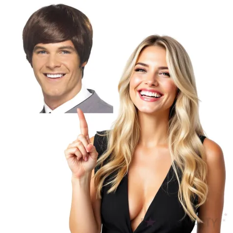 peruka party fryzura z lat 60 brazowa smiffys