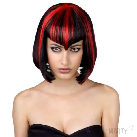 peruka party gotycka wampirka czarno czerwona godan