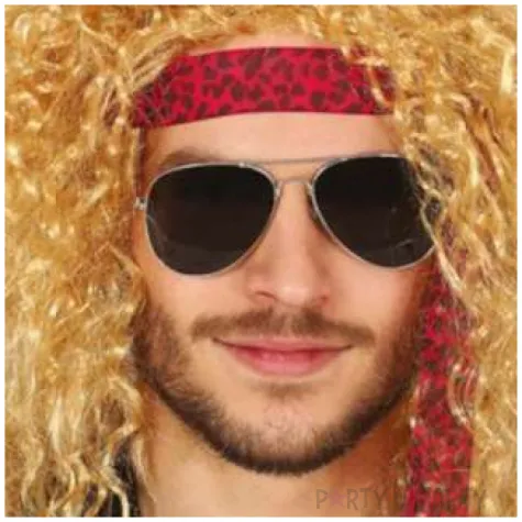 peruka party gwiazda rocka blond ciemny guirca