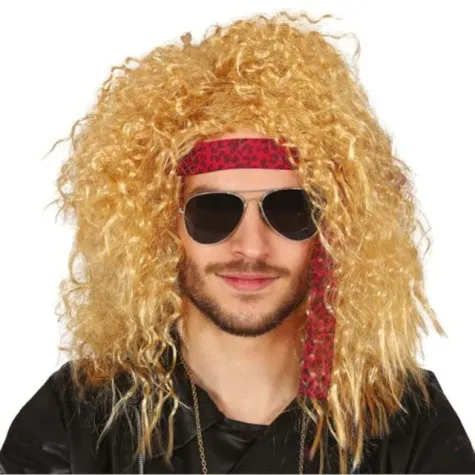 peruka party gwiazda rocka blond ciemny guirca