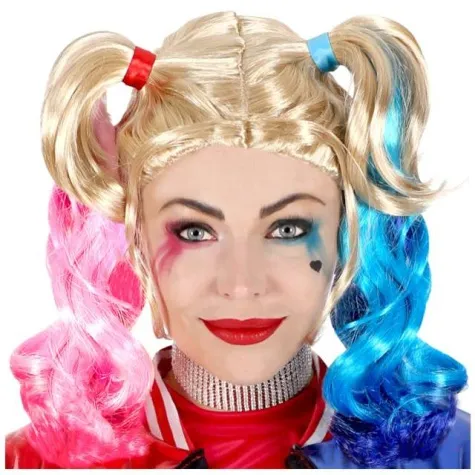 peruka party harley quinn rozowo blekitna widmann