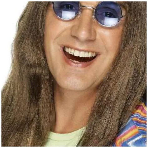 peruka party hipis przedzialek brazowa smiffys