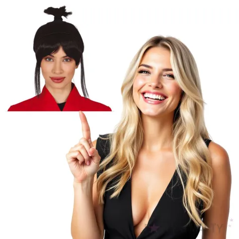 peruka party japonka z grzywka czarna guirca