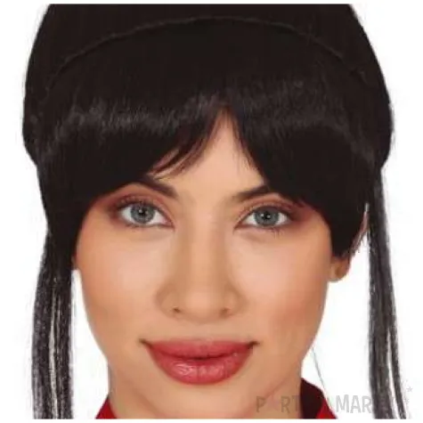 peruka party japonka z grzywka czarna guirca