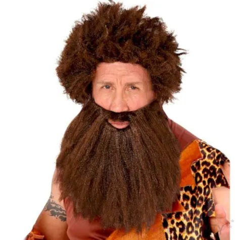 peruka party jaskiniowiec z broda brazowa widmann