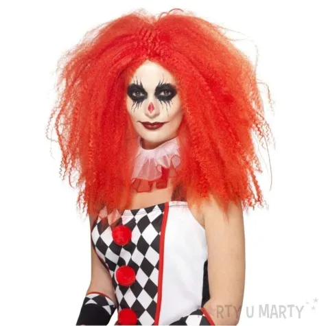 peruka party klaun afro czerwony smiffys