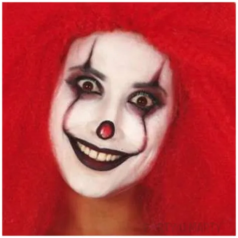 peruka party klaun czerwona guirca