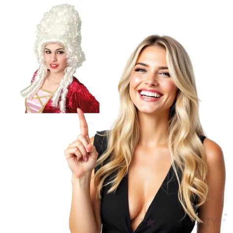 peruka party kobieta z epoki biala fyasa