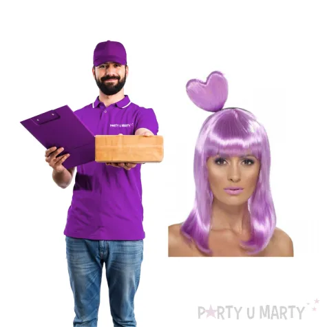 peruka party krolowa disco z sercem fioletowa smiffys