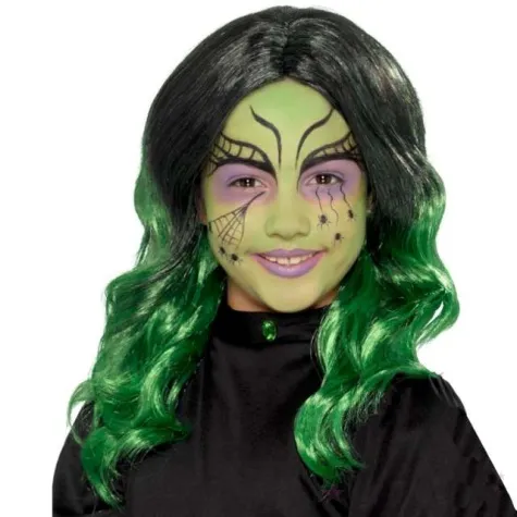 peruka party mala czarownica czarno zielona smiffys
