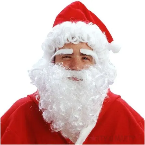 peruka party mikolaj w czapce biale godan