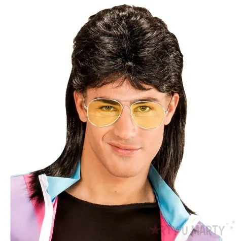 peruka party mullet okulary czarny widmann