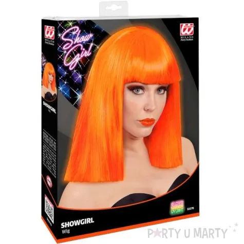 peruka party neon pomaranczowa widmann