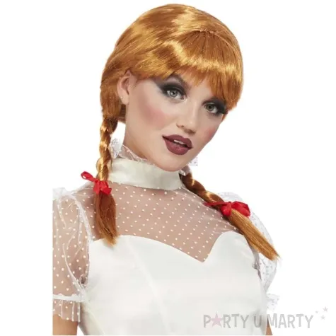 peruka party porcelanowa lalka pomaranczowy smiffys