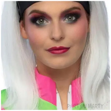 peruka party proste wlosy z opaska retro bialy boland