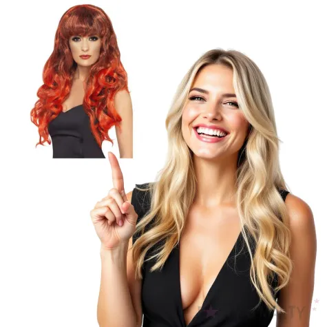 peruka party syrena czerwono czarna smiffys