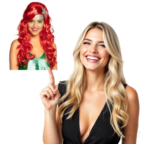 peruka party syrena deluxe czerwona boland