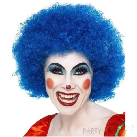 peruka party szalony klaun niebieska smiffys