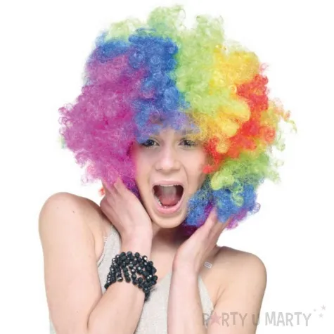 peruka party teczowe afro kolorowa godan
