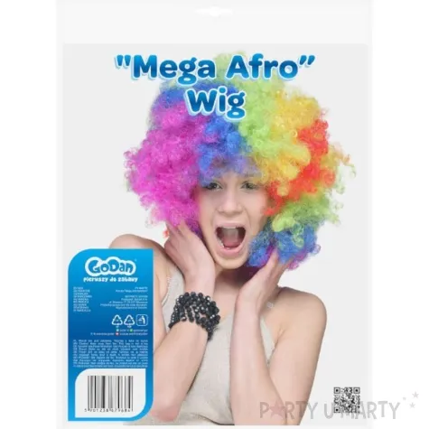 peruka party teczowe afro kolorowa godan