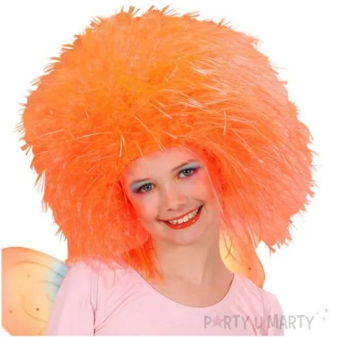 peruka party wrozka afro pomaranczowa neonowa widmann
