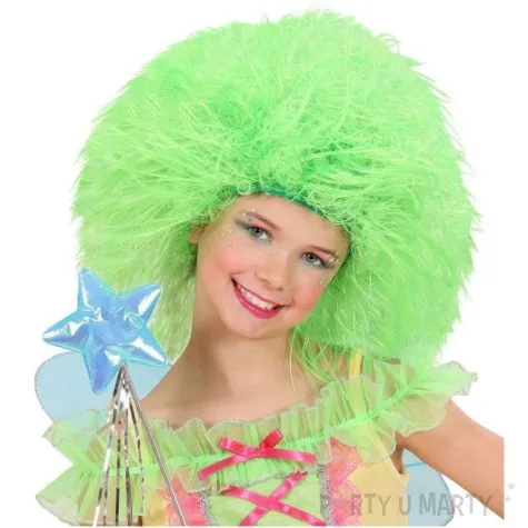 peruka party wrozka afro zielona neonowa widmann