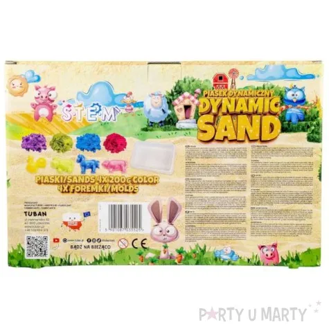 piasek dynamiczny 4 foremki mix tuban 4x 200g