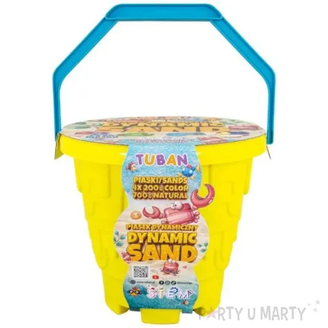 piasek dynamiczny 4 foremki wiaderko mix 4x 200g 700g