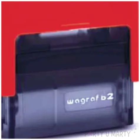 pieczatka z napisem czerwona 39 x 15 mm