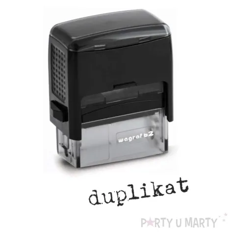pieczatka z napisem duplikat inna czcionka czarna 38 x 14 mm