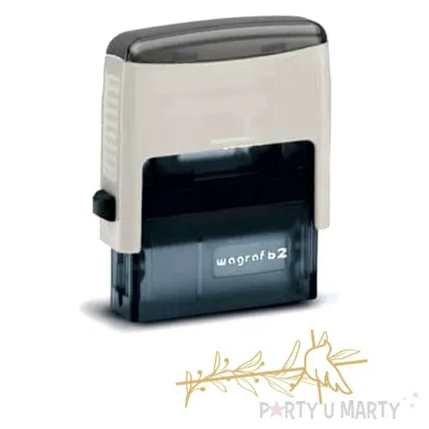 pieczatka z napisem komunia sw krzyz pion biala 39 x 15 mm