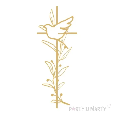 pieczatka z napisem komunia sw krzyz pion biala 39 x 15 mm