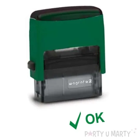 pieczatka z napisem ok zielona 38 x 14 mm