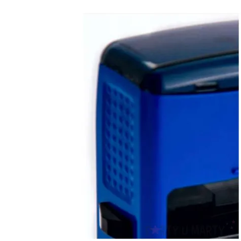 pieczatka z napisem polecony priorytet niebieska 38 x 14 mm