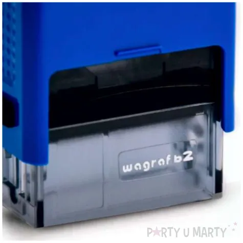 pieczatka z napisem priorytet prioritaire niebieska 38 x 14 mm