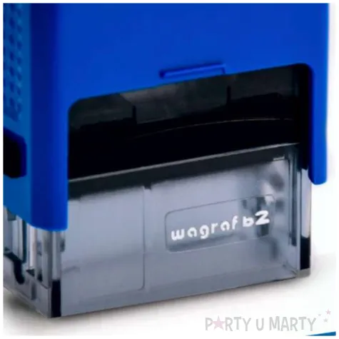 pieczatka z napisem priorytet ramka niebieska 38 x 14 mm