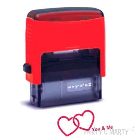 pieczatka z napisem serca dwa czerwona 39 x 15 mm