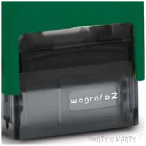 pieczatka z napisem wplynelo data zielona 38 x 14 mm