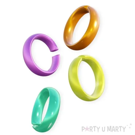 pierscionki disco metaliczne mix rozm m l 4 szt