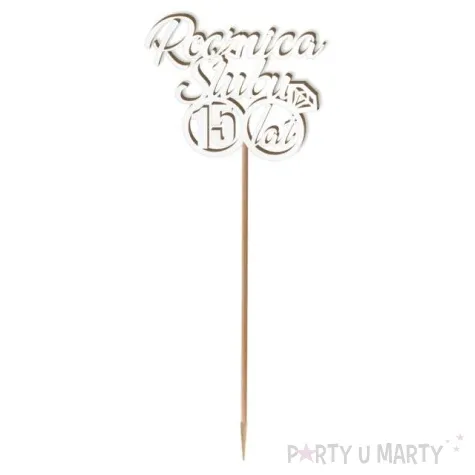 pik ozdobny 15 rocznica slubu bialy 24 cm