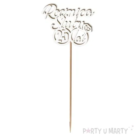 pik ozdobny 25 rocznica slubu bialy 24 cm