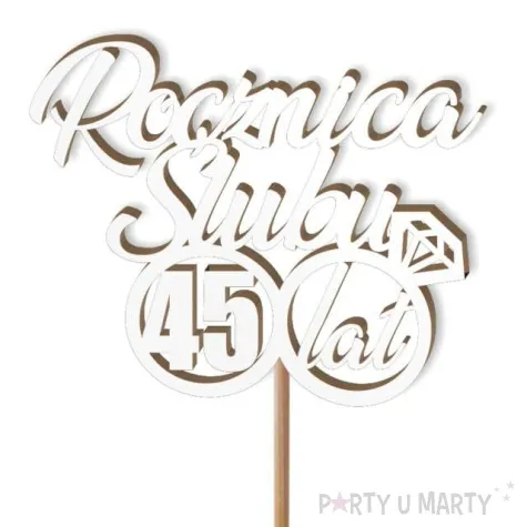 pik ozdobny 45 rocznica slubu bialy 24 cm